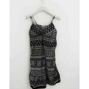 Vintage Y2K Mini Dress Babydoll Top Ruffles Striped Paisley Summer Boho Beach L